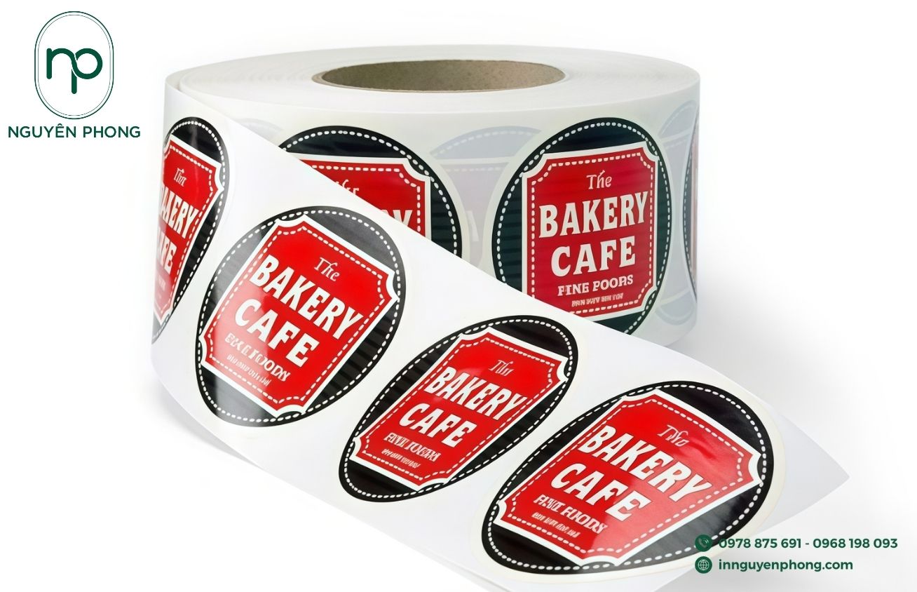 Mẫu decal cuộn in logo thương hiệu